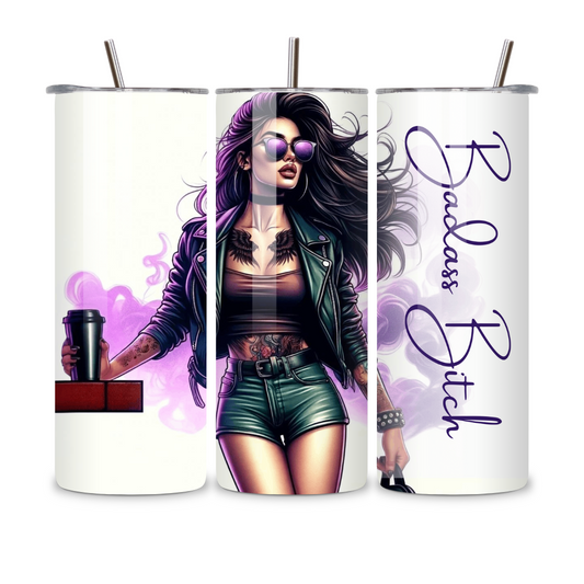 Boos Lady Coffee Tumbler 20oz Front  badass bitch