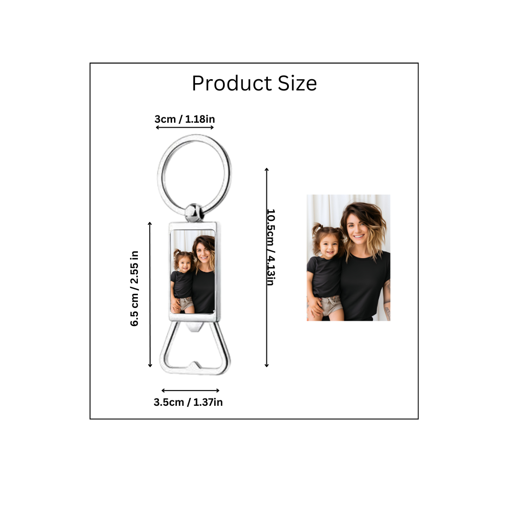 Size chart Keychain Bottle opener 