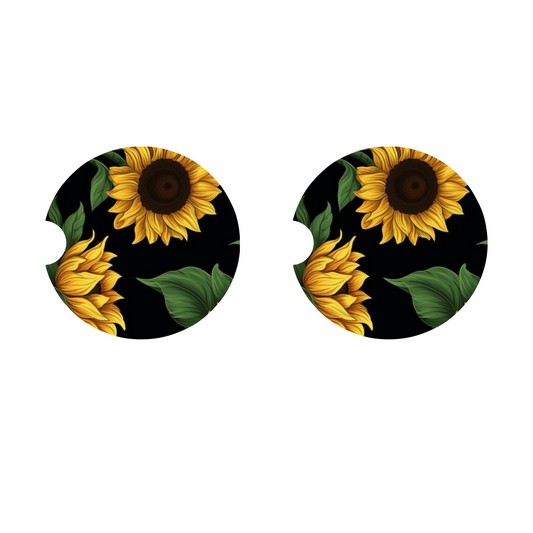 Car Coasters Neoprene Sunflower