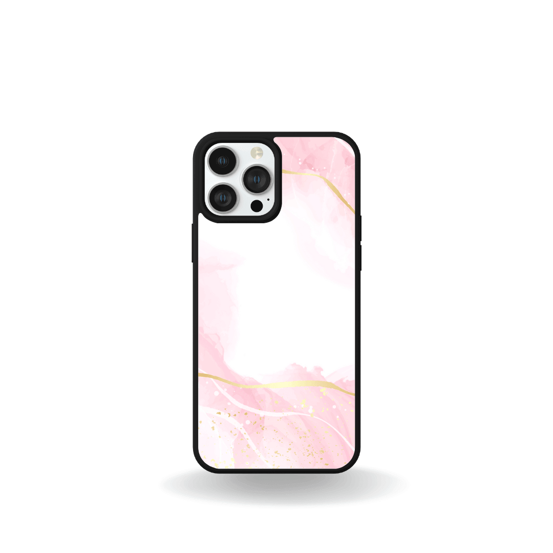 Stylish pink and white shock-proof custom phone case for iPhone 15 Bundle by Ezi2uDesigns.