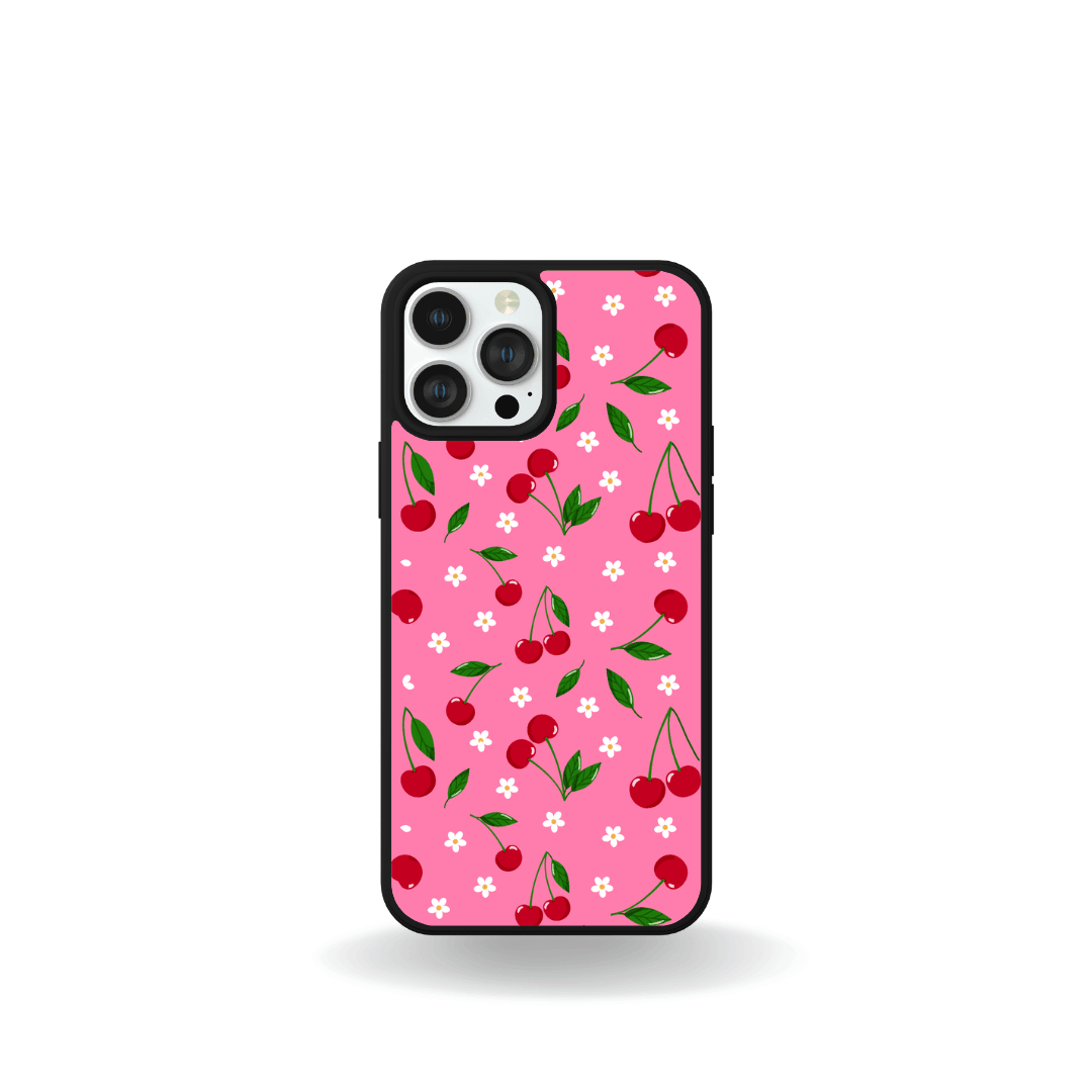 iPhone 15 Bundle with cherry blossom design phone case featuring shock proof custom designs by Ezi2uDesigns.