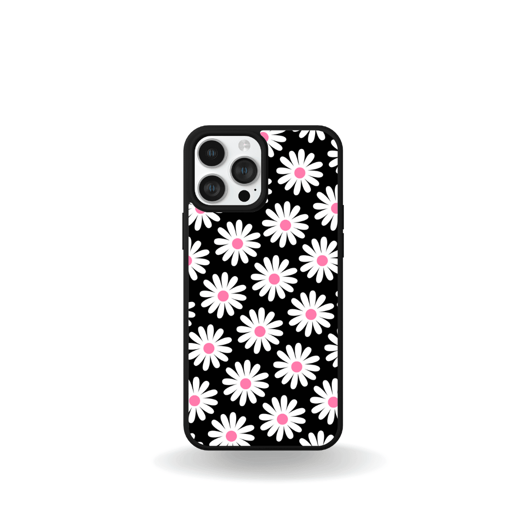 iPhone 15 Bundle Phone Case with white and pink floral design, shock-proof custom design by Ezi2uDesigns.