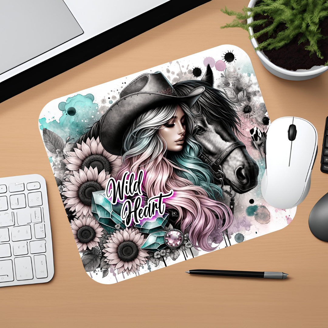 neoprene mouse pad design office home wild heart